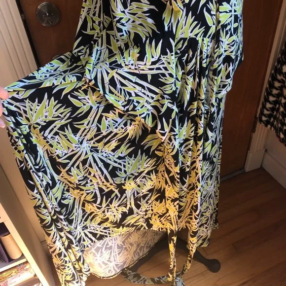 Michael Kors Bamboo Lime Green Black Dress Plus Size 18 18W - Picture 7 of 13